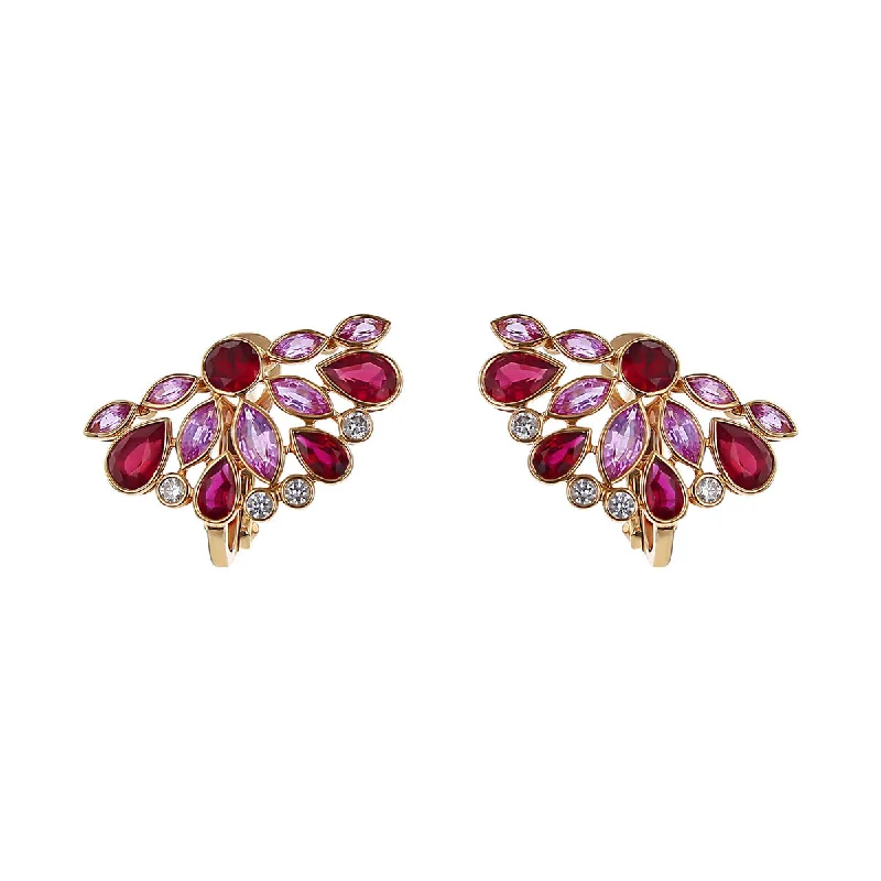 women’s luxury hoop earrings-Ruby, Sapphire and Diamond De La Vie Cluster Earrings