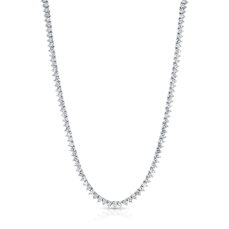 women’s silver necklaces-CZ POINT TENNIS NECKLACE, SILVER