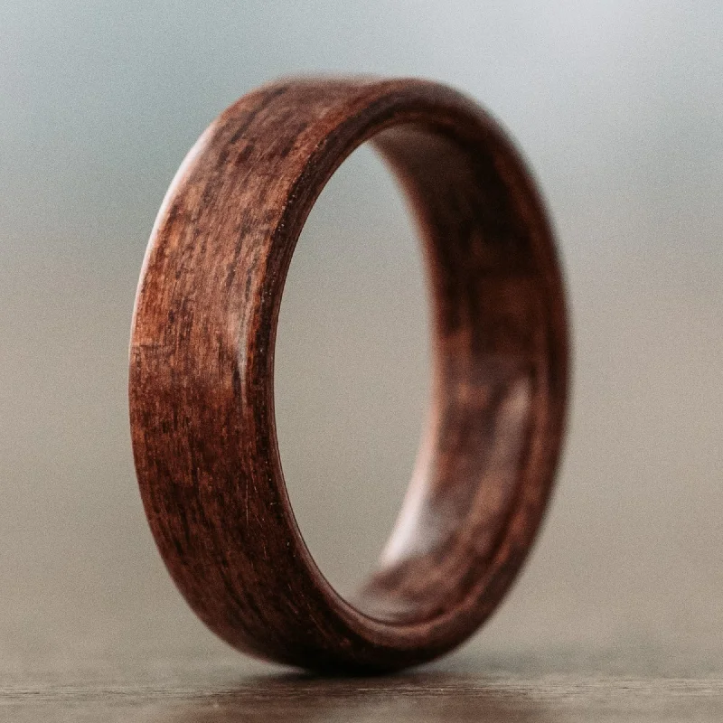 women’s personalized engagement rings-(In-Stock) M1 Garand Rifle Stock Wood Wedding Band - Size 8 | 6mm Wide