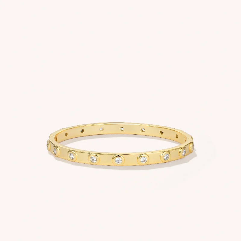 women’s rose gold bracelets-Katie Crystal Bangle