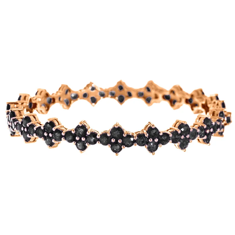 women’s rose gold bracelets-Asher Bangle Rose Gold Black Diamond