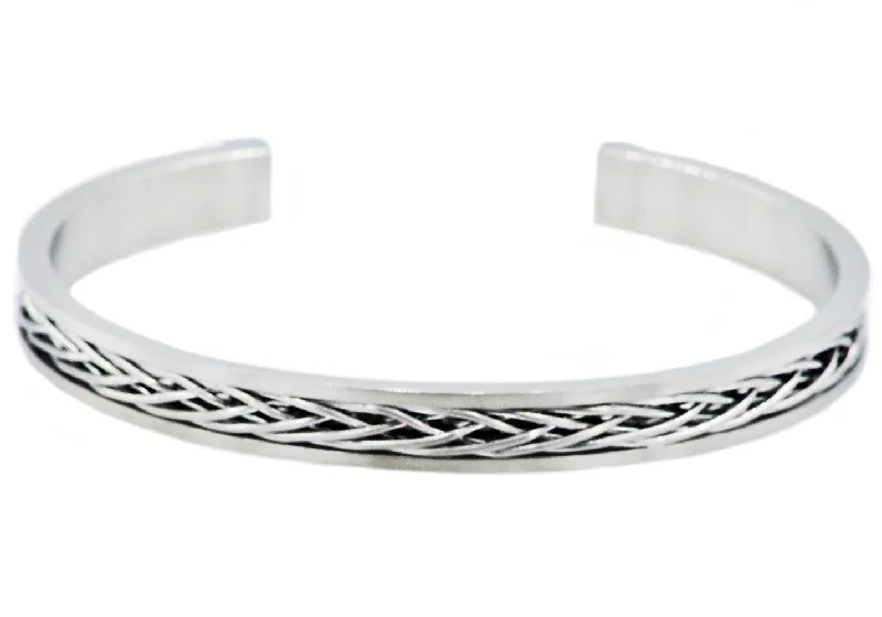 women’s silver cuff bangles-Mens Stainless Steel Bangle