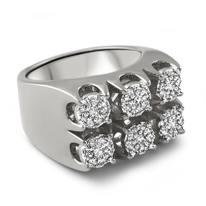 women’s oval cut rings-Cluster Settings Bling Bling Ring