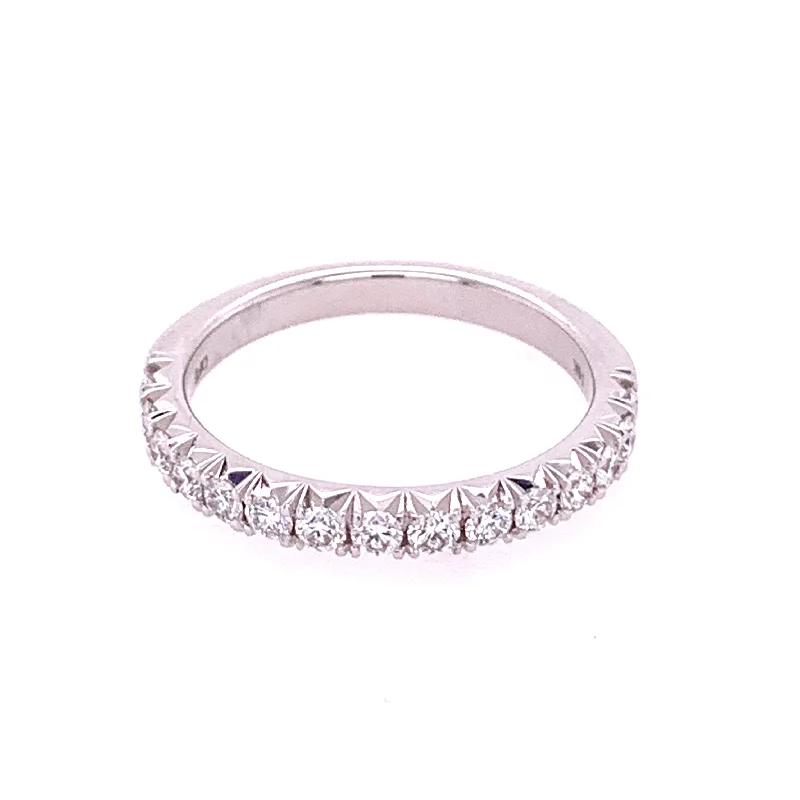 women’s multi-stone engagement rings-Diamond Wedding Band in White Gold