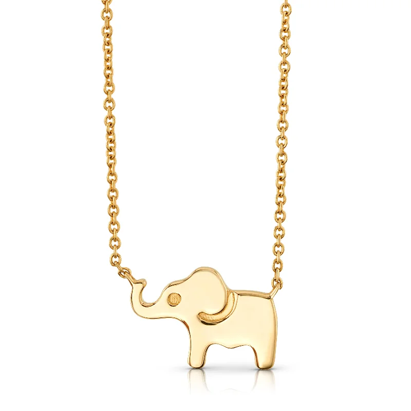 women’s sapphire necklaces-GOOD LUCK ELEPHANT NECKLACE, 14kt Gold