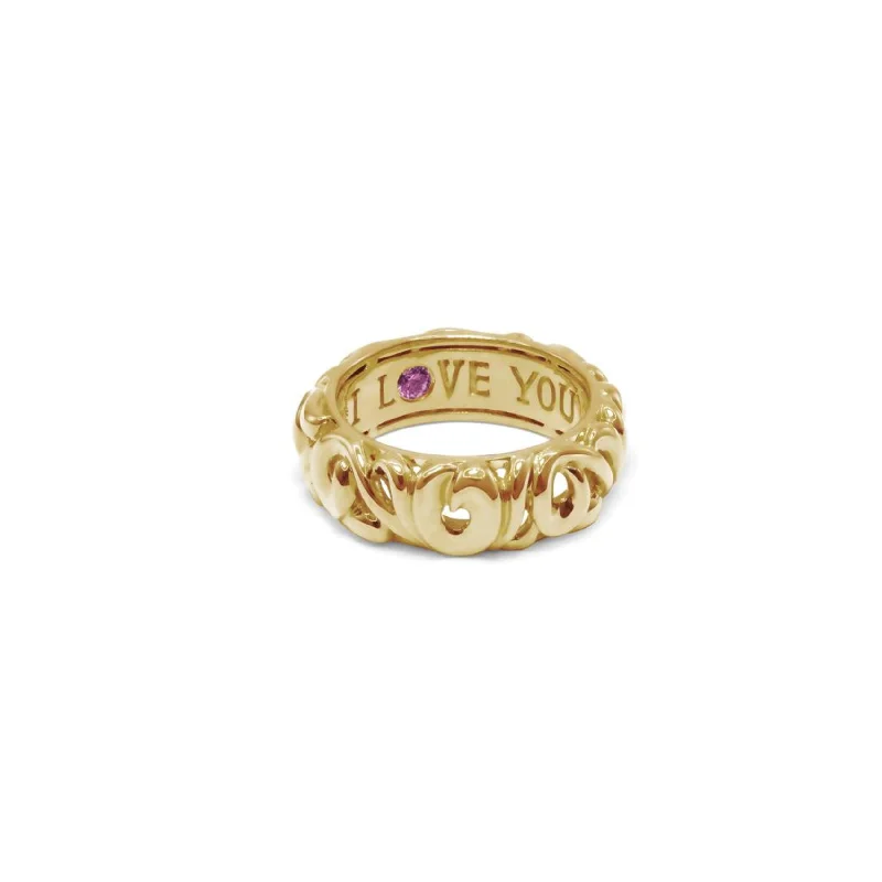 women’s solitaire rings-Gold Collection I Love You' Rings