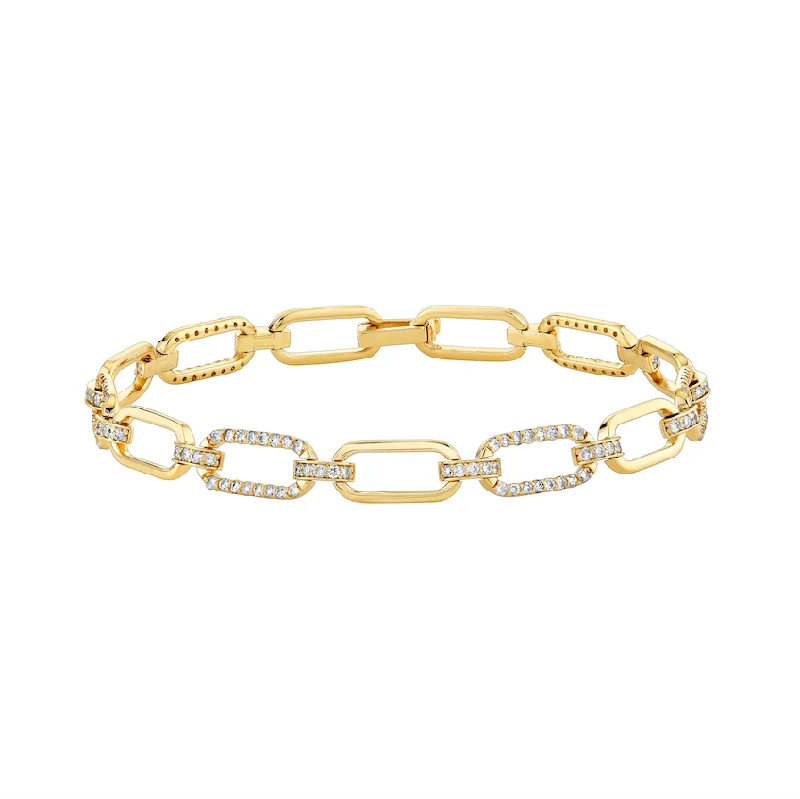 women’s bracelets-Diamond Paperclip Bracelet