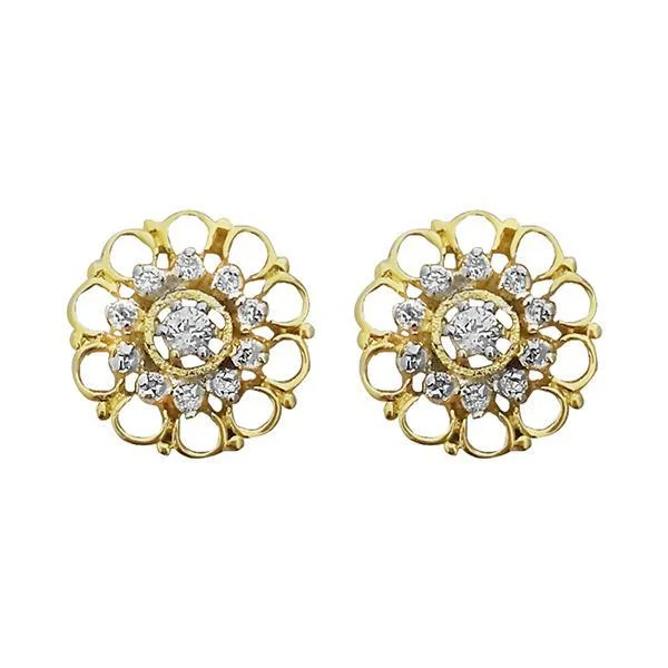 women’s large stud earrings-Kriaa White Austrian Stone Gold Plated Stud Earrings