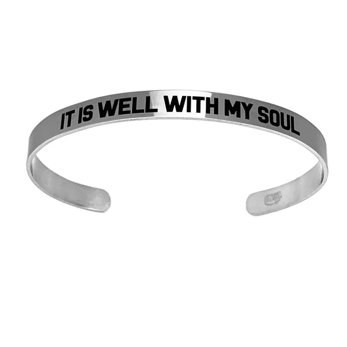 women’s bold bangles-It Is Well With My Soul Bracelet