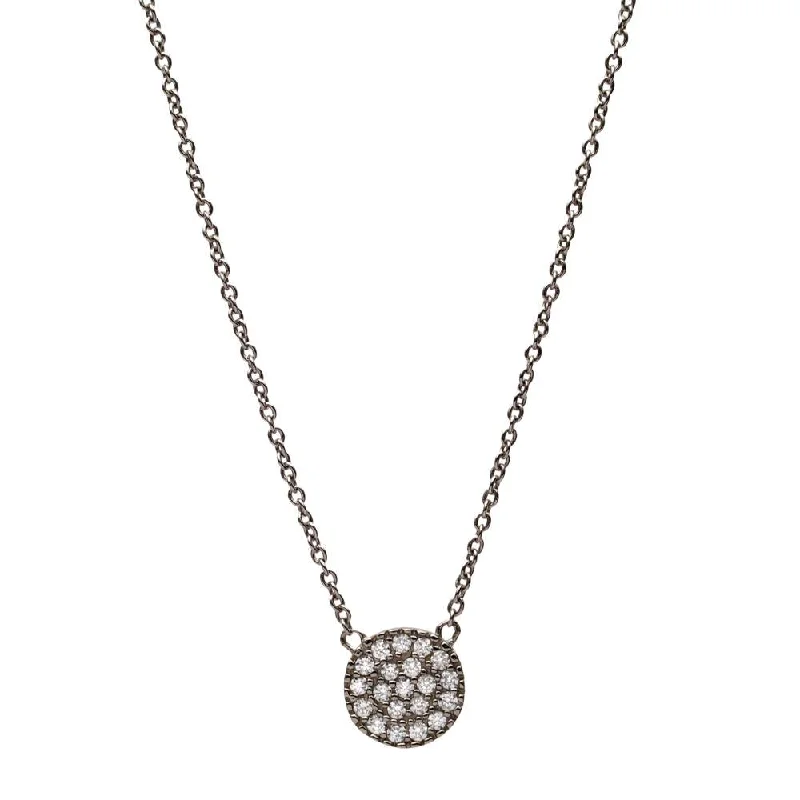 women’s wedding necklaces-TINY DISC NECKLACE, BR STERLING SILVER