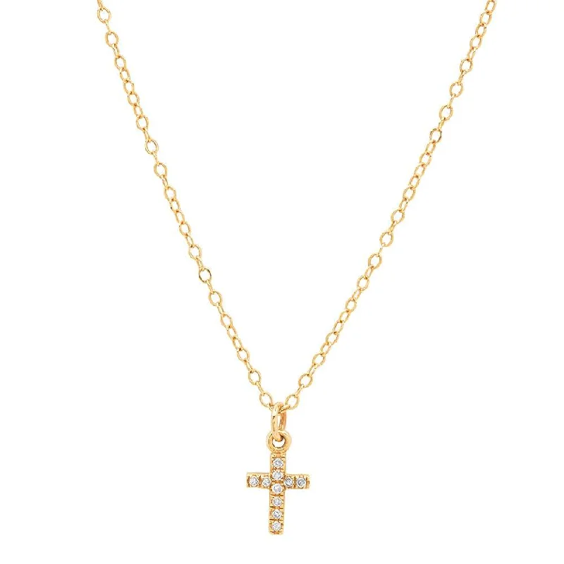 women’s custom name necklaces-SAVIOR DIAMOND NECKLACE, GOLD