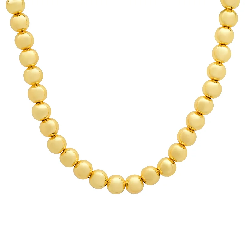 women’s silver chain necklaces-BALL NECKLACE, GOLD