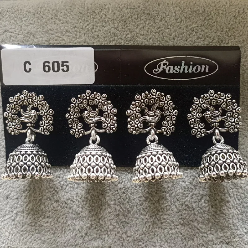 women’s gemstone stud earrings-Tahura Oxidized Plated Pack Of 24  Jhumki Earrings - TAHEAR17