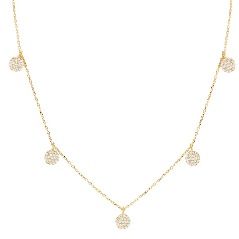 women’s trendy necklaces-TINY DISC DANGLE NECKLACE, GOLD