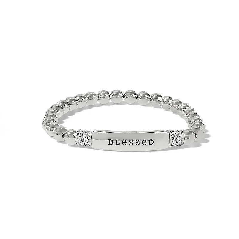 women’s adjustable bangles-Meridian Petite Blessed Stretch Bracelet