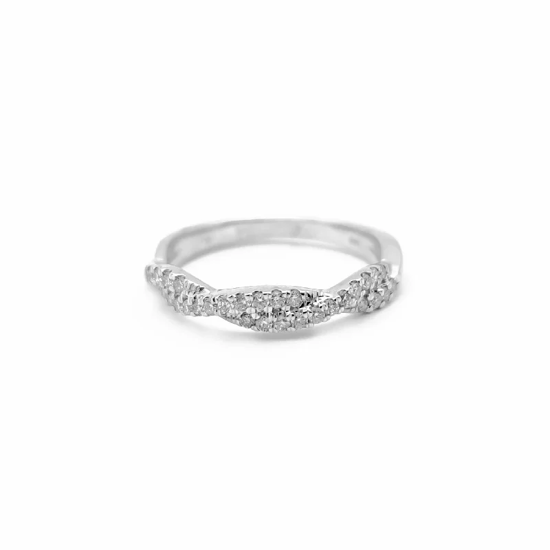 women’s yellow gold engagement rings-Diamond Pave Infinity Wedding Band (14K)