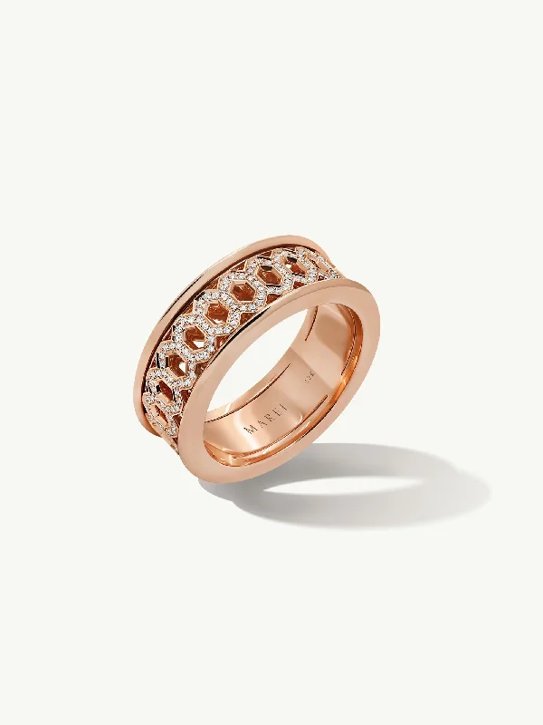 women’s antique rings-Amanti Infinity Spinning Ring With Pavé-Set Brilliant White Diamonds In 18K Rose Gold