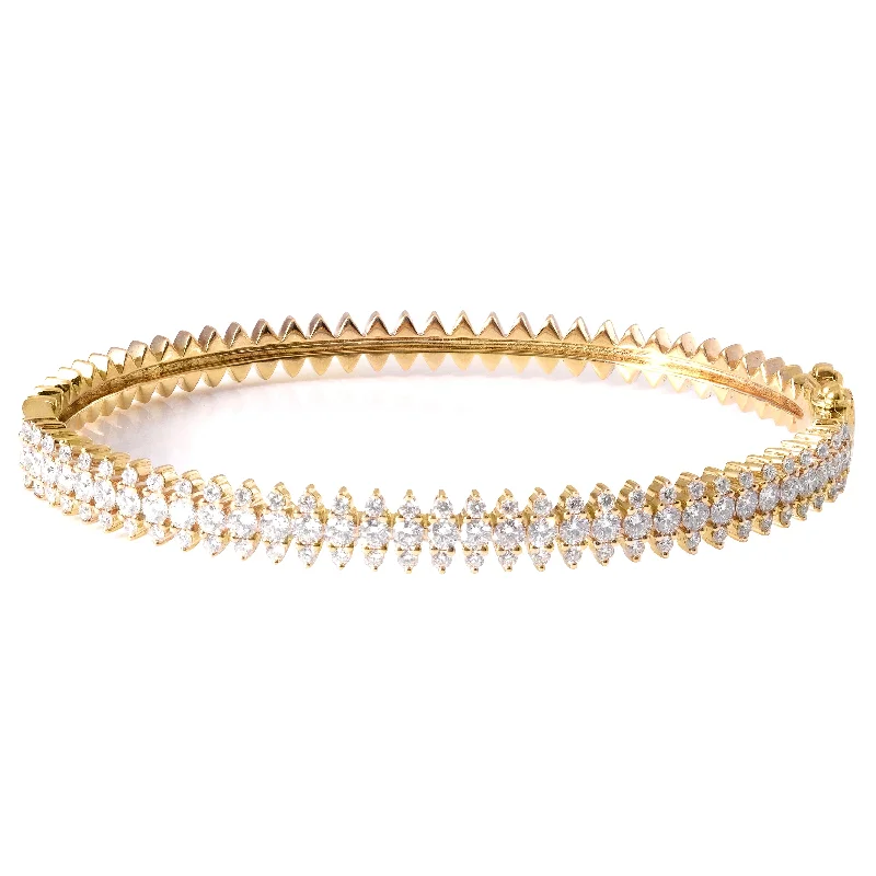 women’s cuff bracelets-Marquis Diamond Bangle