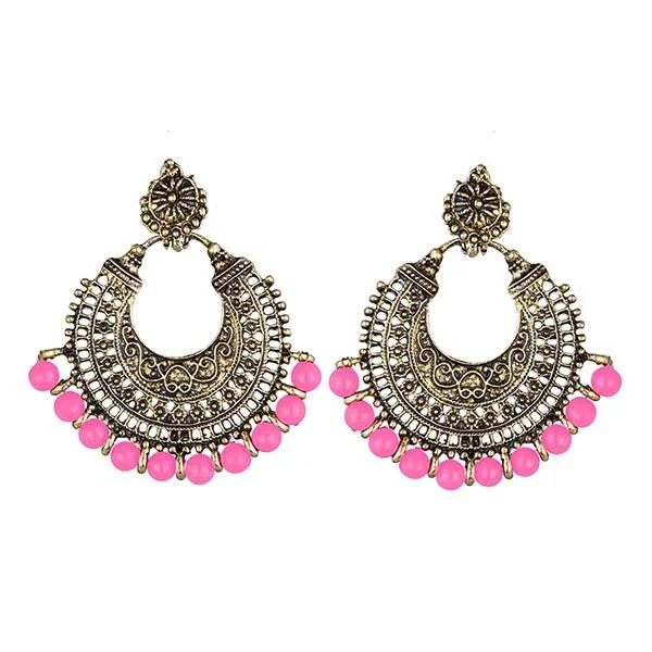 women’s bohemian earrings-Jeweljunk Beads Antique Gold Plated Afghani Earrings - 1311051A