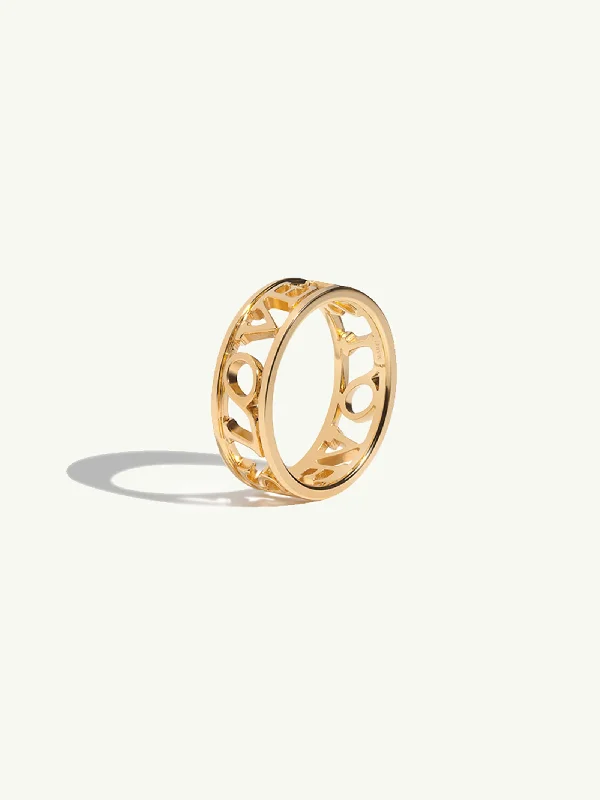 women’s unique band rings-Love Is Love Ring in 18K Yellow Gold