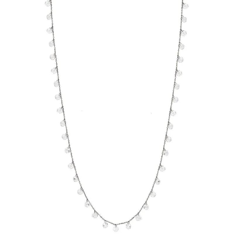 women’s minimalist necklaces-LONG DAINTY NECKLACE, BR STERLING SILVER