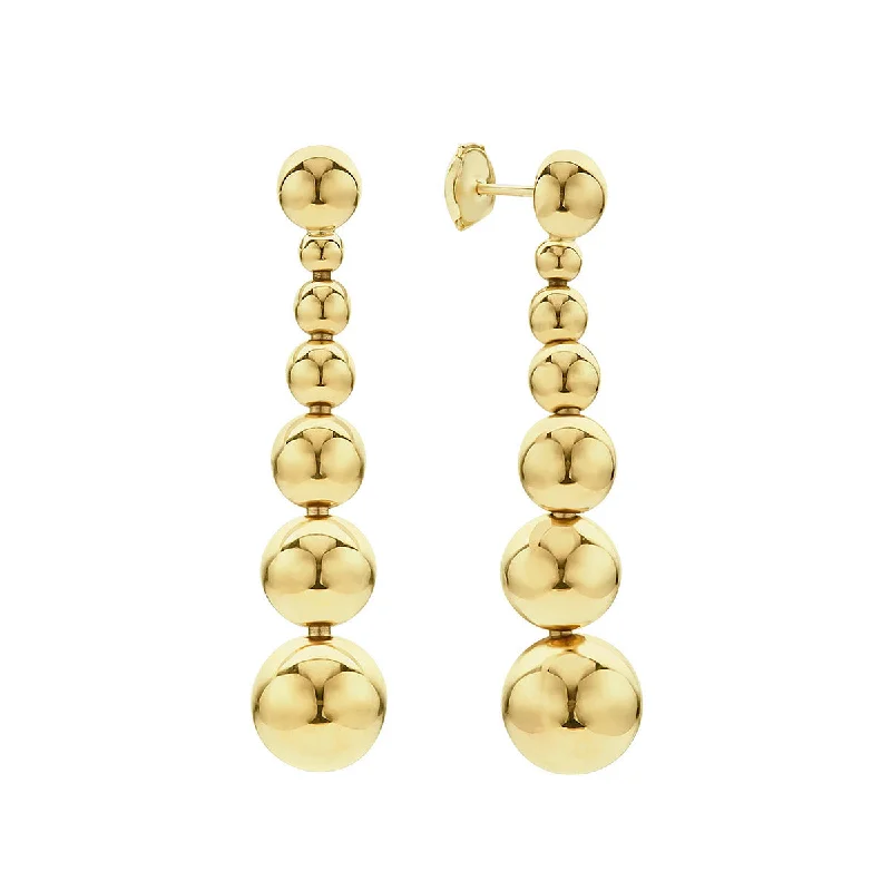 women’s stud diamond earrings-Seven Graduated Bead Drop Earrings