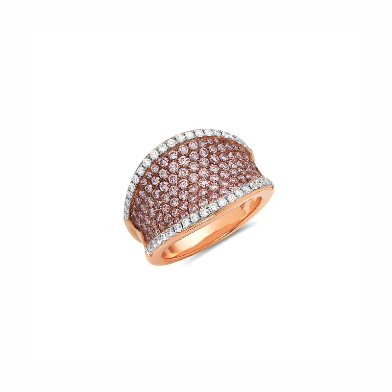 women’s statement diamond rings-Diamond Concave Banded Ring