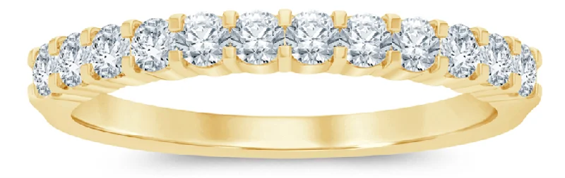 women’s platinum engagement rings-14K Yellow Gold 0.50ctwRound Diamond Classic Wedding Band