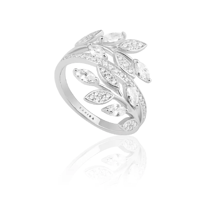 women’s cocktail rings-Eve CZ Wrap Ring