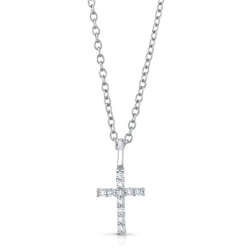 women’s birthstone necklaces-SAVIOR CZ NECKLACE, SILVER