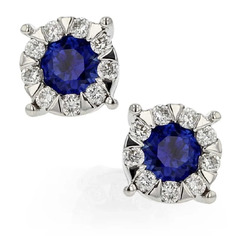 women’s statement hoop earrings-Sapphire Diamond Stud Earrings