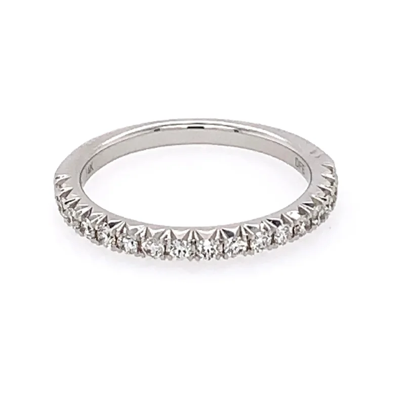 women’s designer engagement rings-Diamond Wedding Band in White Gold