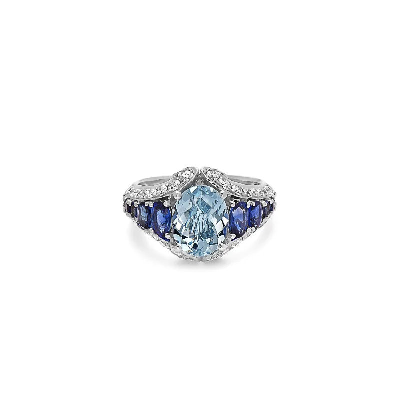 women’s heart-shaped gemstone rings-Pastel Diamond Oval Regal Ring