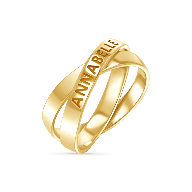 women’s adjustable fashion rings-Interlocked Engravable Ring