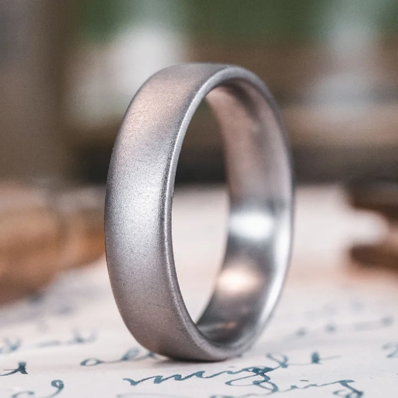 women’s bridal engagement rings-The Aerodyne | Men's Brushed Titanium Wedding Band