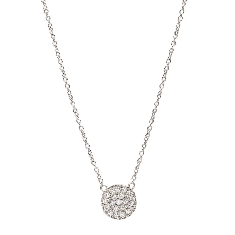 women’s elegant necklaces-TINY DISC NECKLACE, SILVER