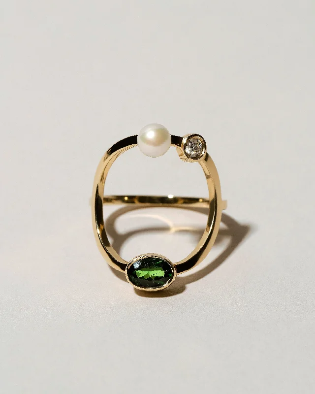 women’s pear-shaped rings-Trilogy Ring - Tsavorite