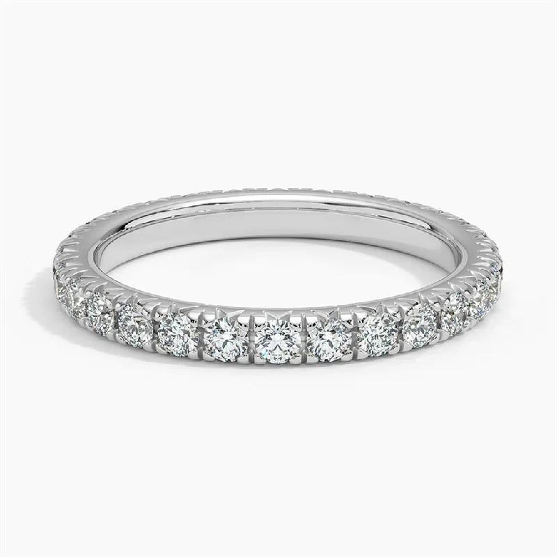 women’s custom made diamond engagement rings-14K White Gold 1ctw Round Diamond Eternity Wedding Band