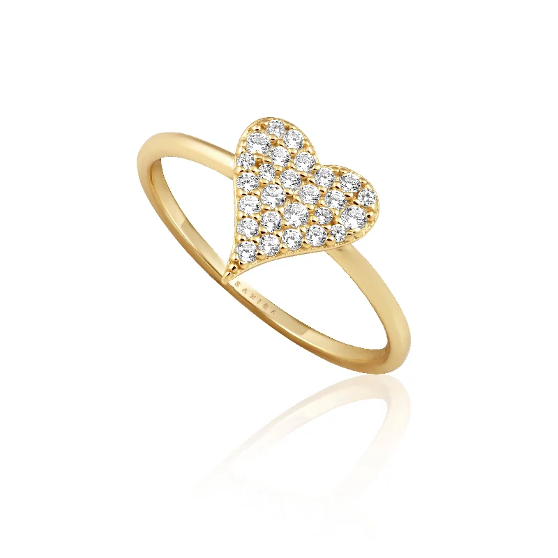 women’s vintage rings-Audrey Heart Ring