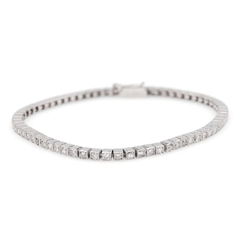 women’s adjustable bracelets-Art Deco Inspired 2.2 Carat Diamond Platinum Tennis Bracelet