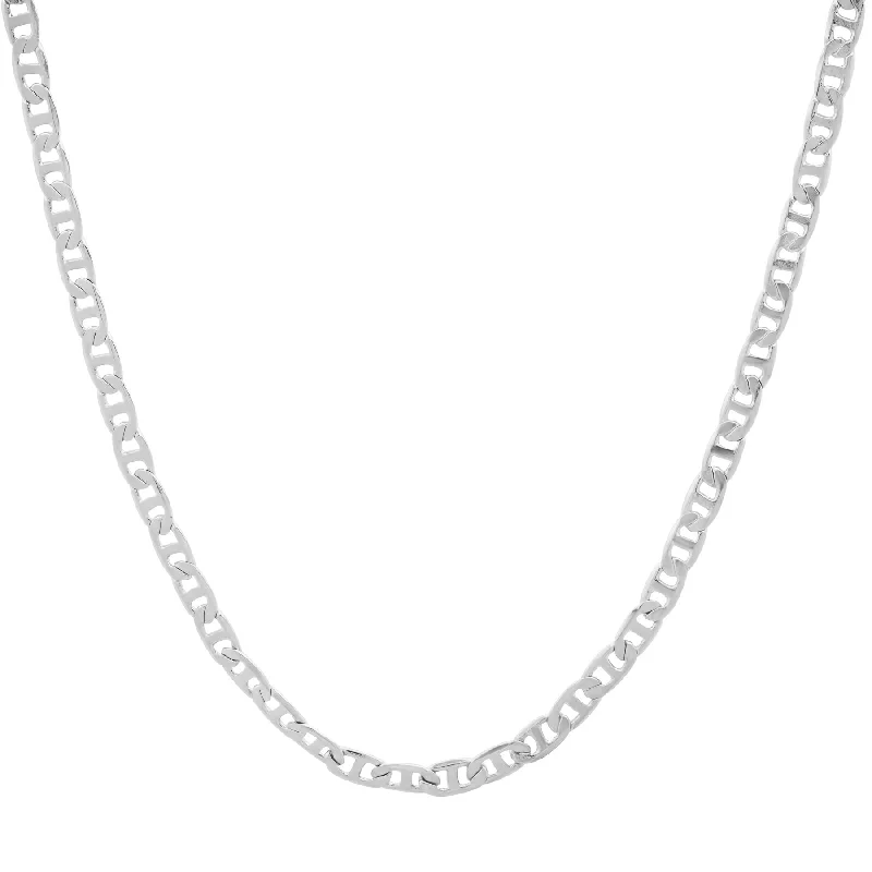 women’s dainty chain necklaces-TINY HORSEBIT CHAIN LINK NECKLACE, SILVER