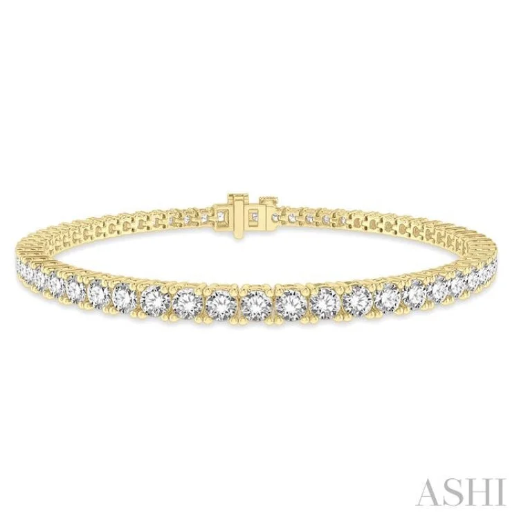 women’s bracelet watches-5 Ctw Round Cut Diamond Tennis Bracelet in 14K Yellow Gold