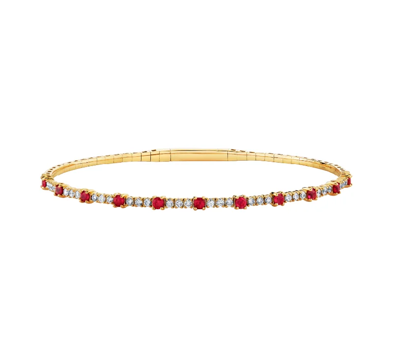 women’s adjustable bracelets-Ruby Station Flex Bangle