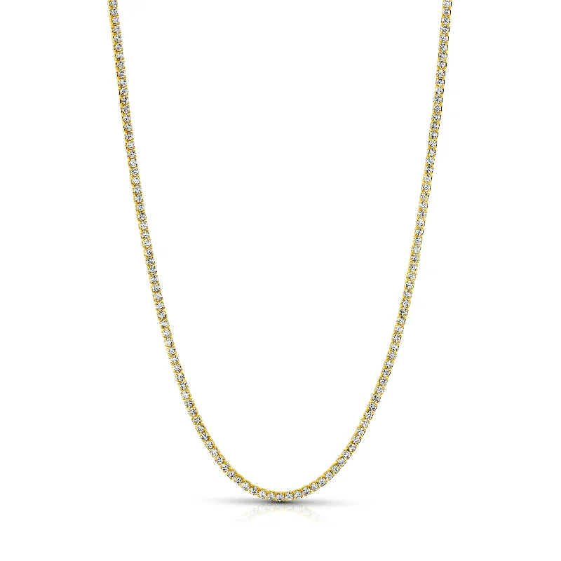 women’s friendship necklaces-DAINTY TENNIS NECKLACE, GOLD