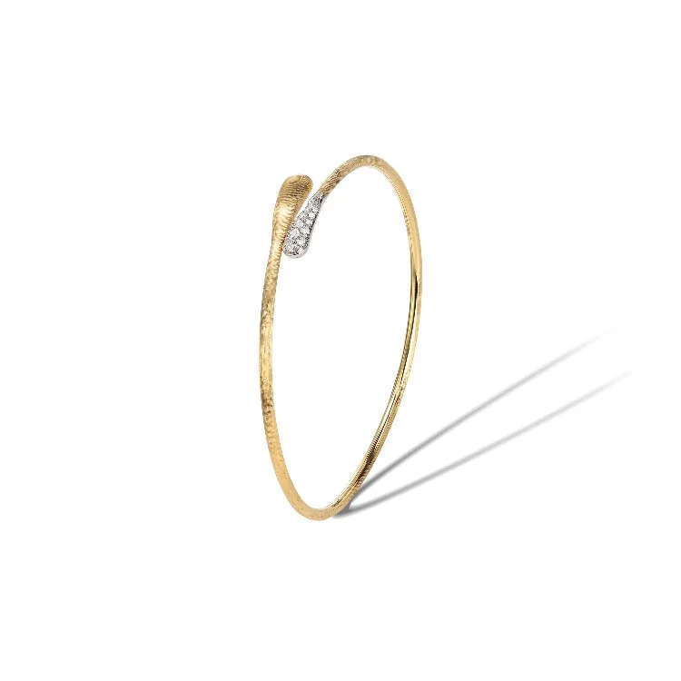 women’s cuff bangles-Lucia Collection 18K Yellow Gold and Diamond Hugging Cuff