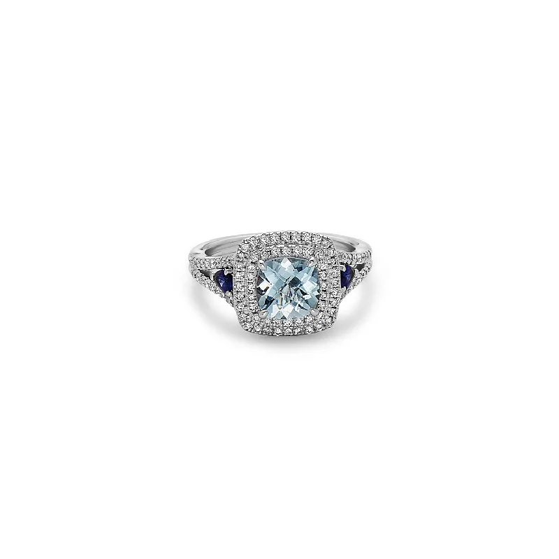 women’s luxury rings-Pastel Diamond Petit Cushion Ring