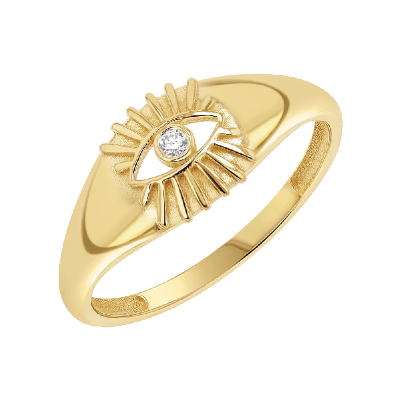 women’s statement diamond rings-Sunbeam Evil Eye Ring