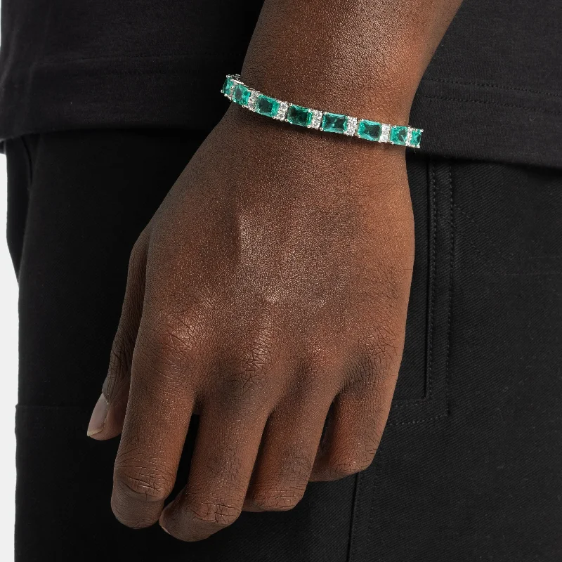 women’s mixed metal bracelets-Emerald Radiant Tennis Bracelet