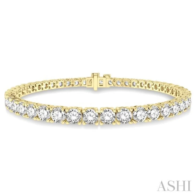 women’s thin bracelets-8 Ctw Round Cut Diamond Tennis Bracelet in 14K Yellow Gold