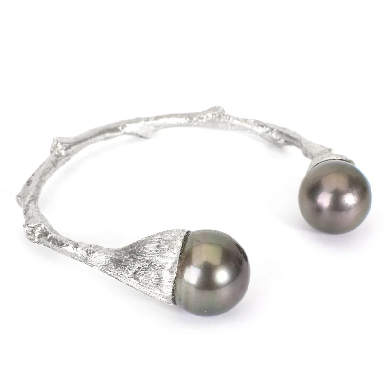 women’s bangles sets-Pearl Cuff Bracelet